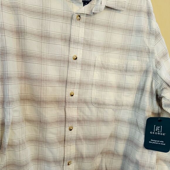 George White and Brown Casual Button Down Shirt - Picture 4 of 7